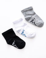 Ninos Kids storeBaby Boys' WH-BL-GR Half 3-Piece SocksSocksNINOS