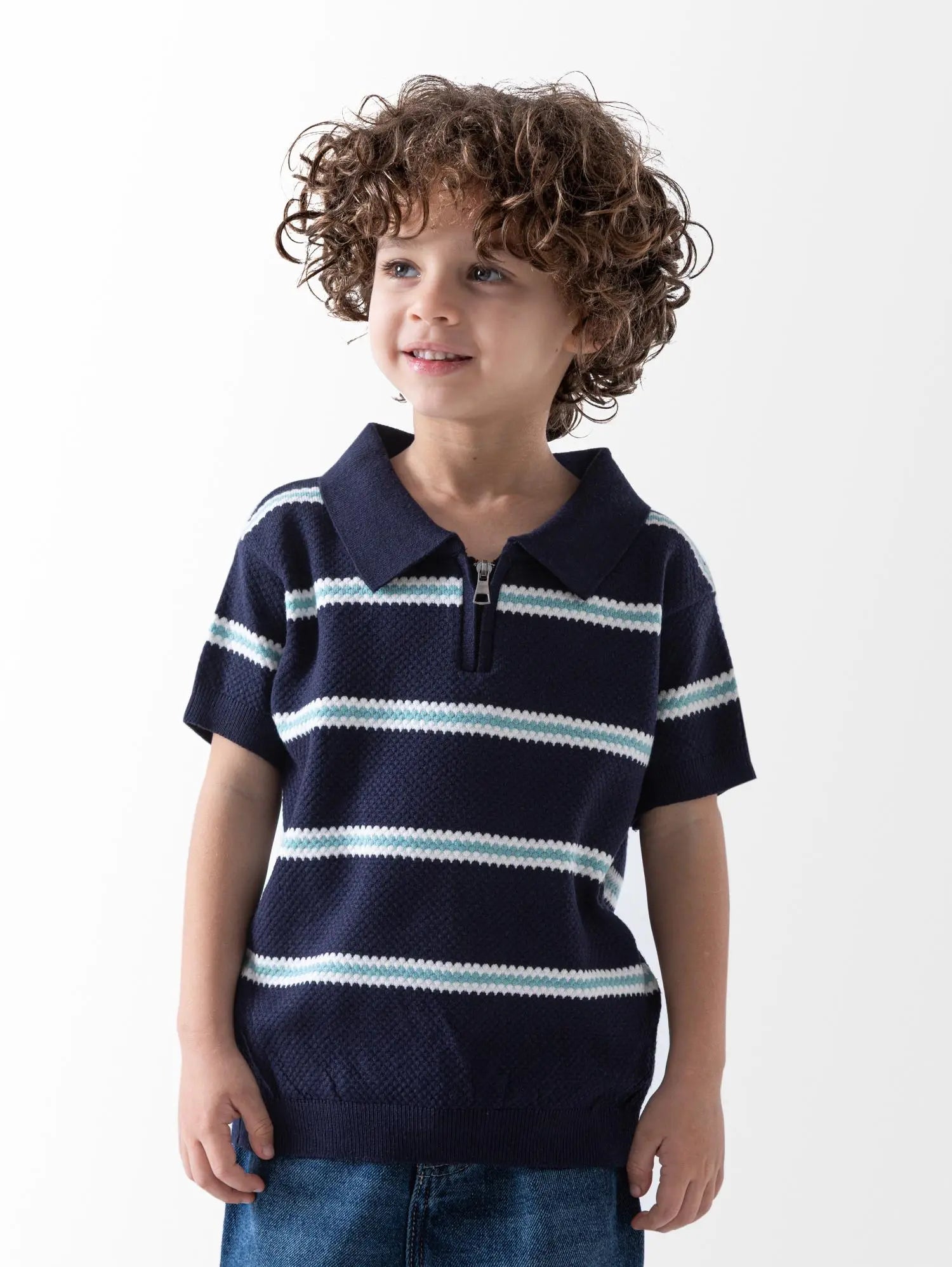 Ninos Kids storeStriped Knit Polo ShirtPolosNINOS