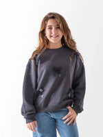 Ninos Kids storeGirls' Dark Grey Bow SweatshirtSweatshirtsNINOS