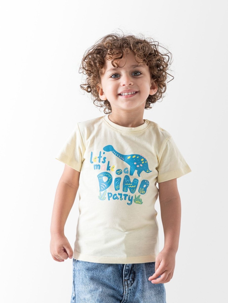 Ninos Kids storeBoys' Yellow Dino Party T-ShirtT-ShirtsNINOS