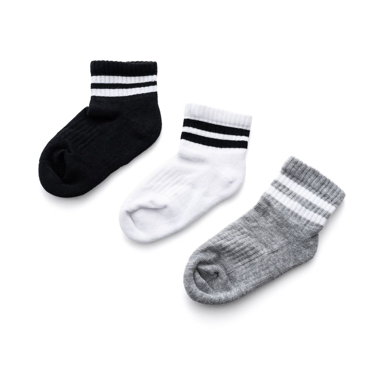 Ninos Kids storeBoys' WH-BL-GR Half Terry Long With 2 Lines 3-Piece SocksSocksNINOS