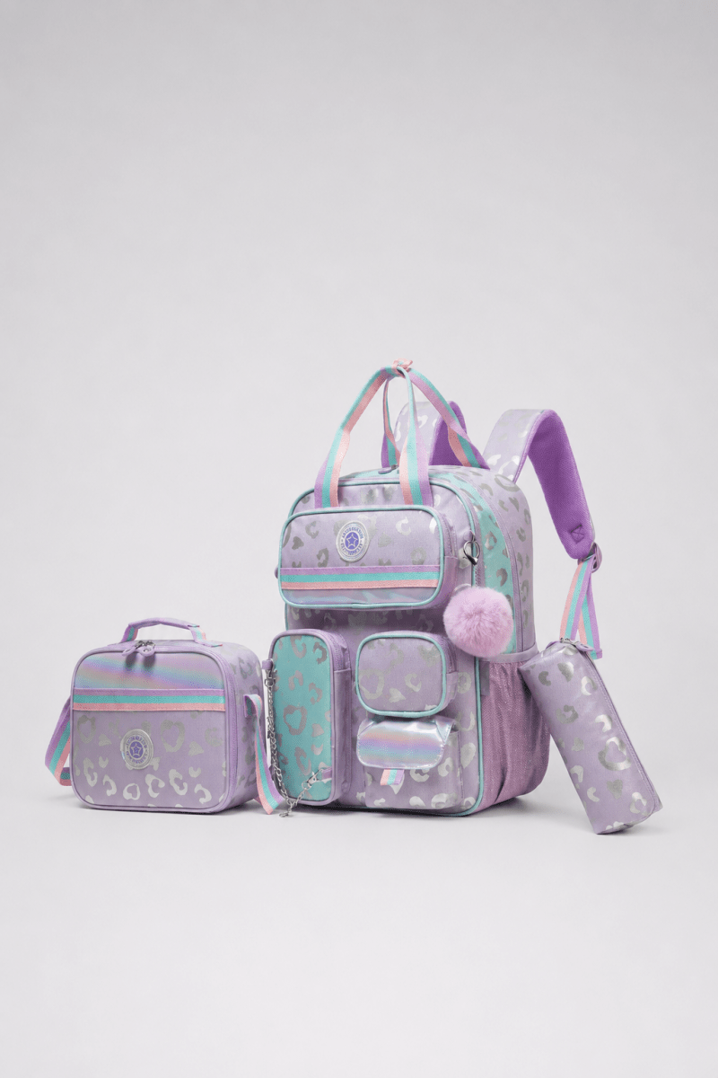 Ninos Kids storeLeopard 3PCS BackpackBag set طقم شنط مدرسةJasmin