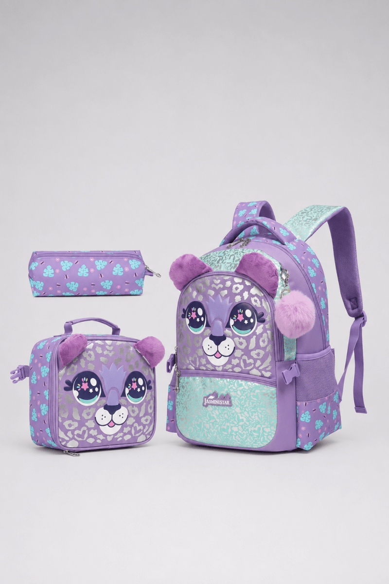 Ninos Kids storeLeopard 3PCS BackpackBag set طقم شنط مدرسةJasmin