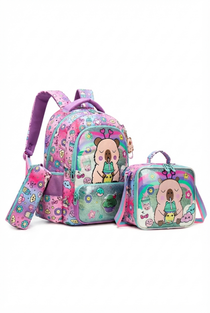 Ninos Kids storeSweet Cake 3PCS BackpackBag set طقم شنط مدرسةJasmin