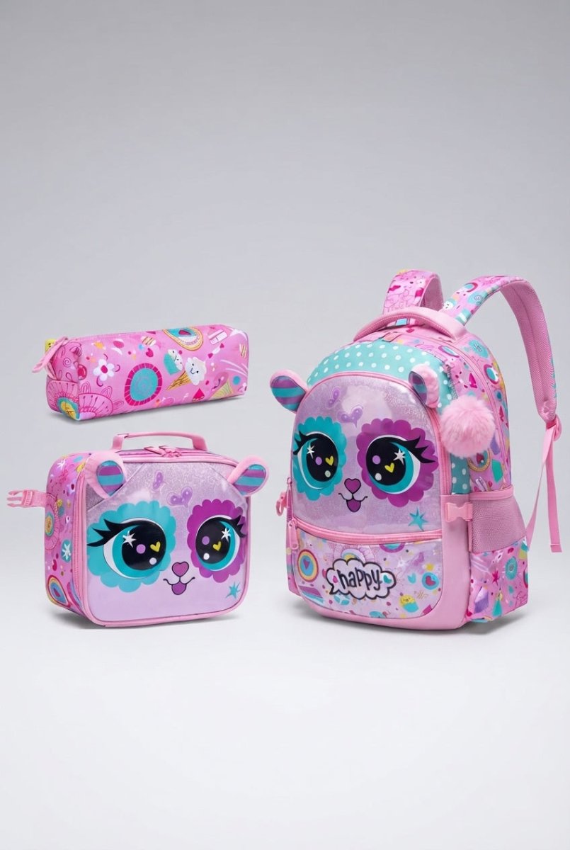 Ninos Kids storeHappy 3PCS BackpackBag set طقم شنط مدرسةJasmin