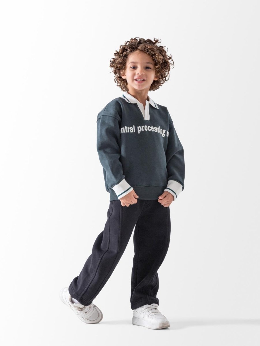 Ninos Kids storeBoys' Olive Central Procesing 2-Piece Pyjama SetWinter PyjamaSHARO