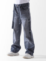 Ninos Kids storeBoys' Dark Grey Denim Wide Leg JeansJeans pantsNINOS