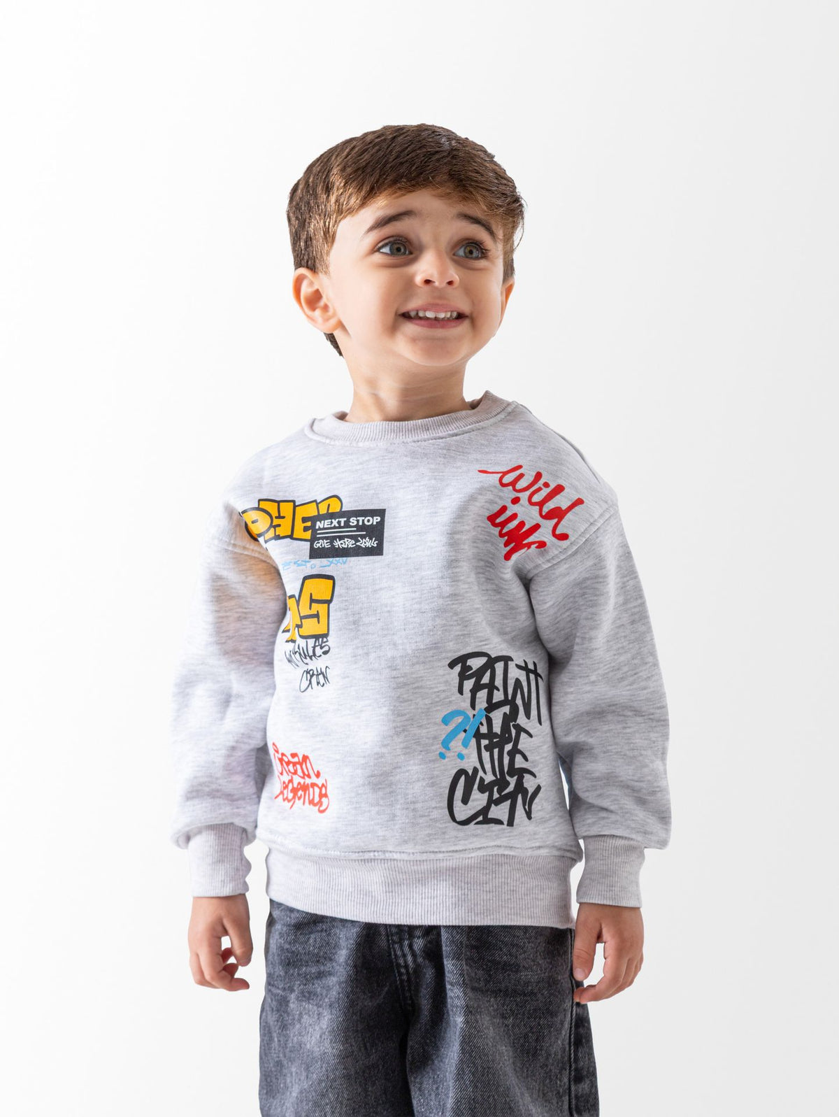 Ninos Kids storeBoys' Light Grey Wild Ink SweatshirtSweatshirtsNINOS