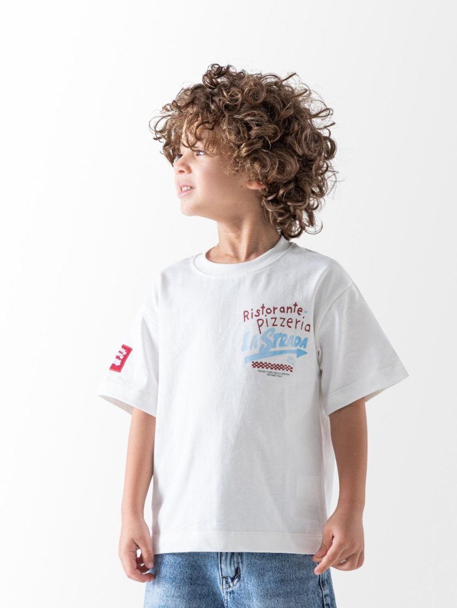 Ninos Kids storeBoys' White La Strade T-ShirtT-ShirtsNINOS