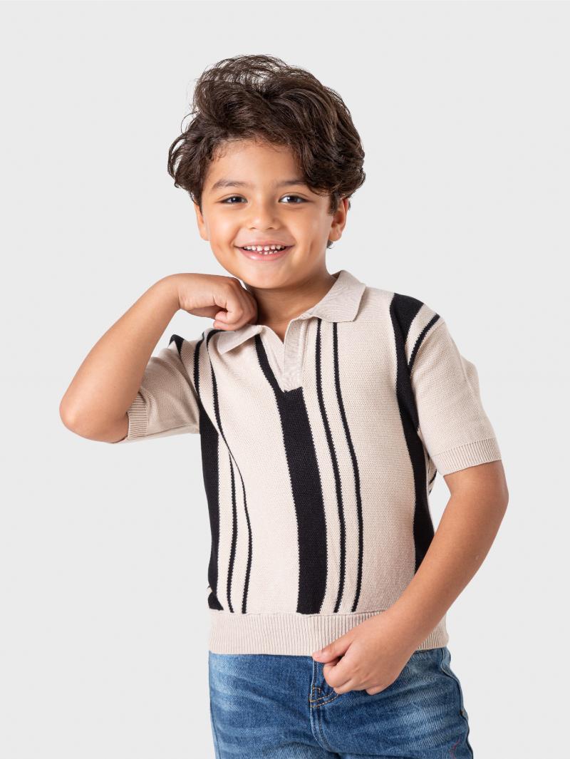 Ninos Kids storeStriped Knitted Polo ShirtPolosNINOS