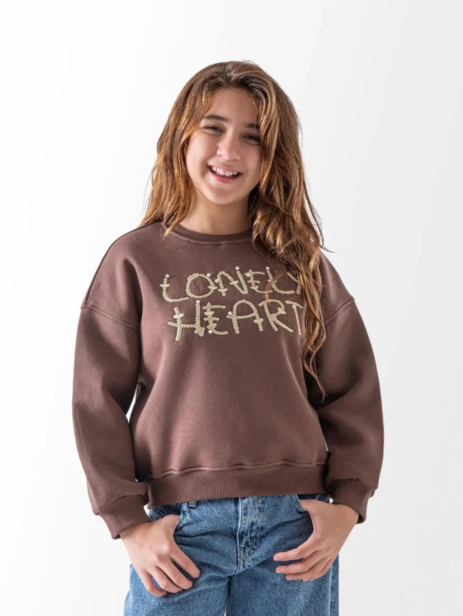 Ninos Kids storeGirls' Brown Lonely SweatshirtSweatshirtsMIX