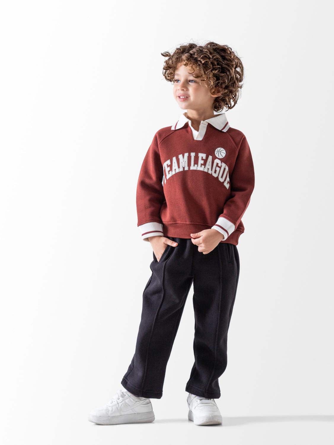 Boys' Brick Red Team Legue 2-Piece Pyjama Set