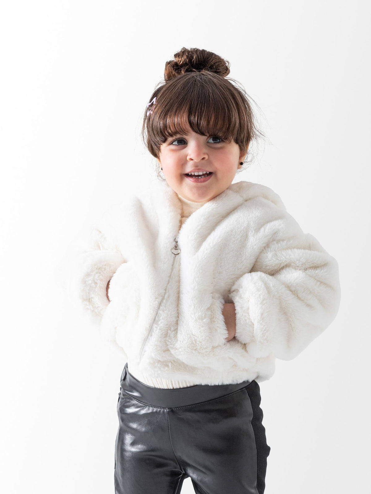 Ninos Kids storeBaby Girls' White Faux Fur JacketJacketsNINOS
