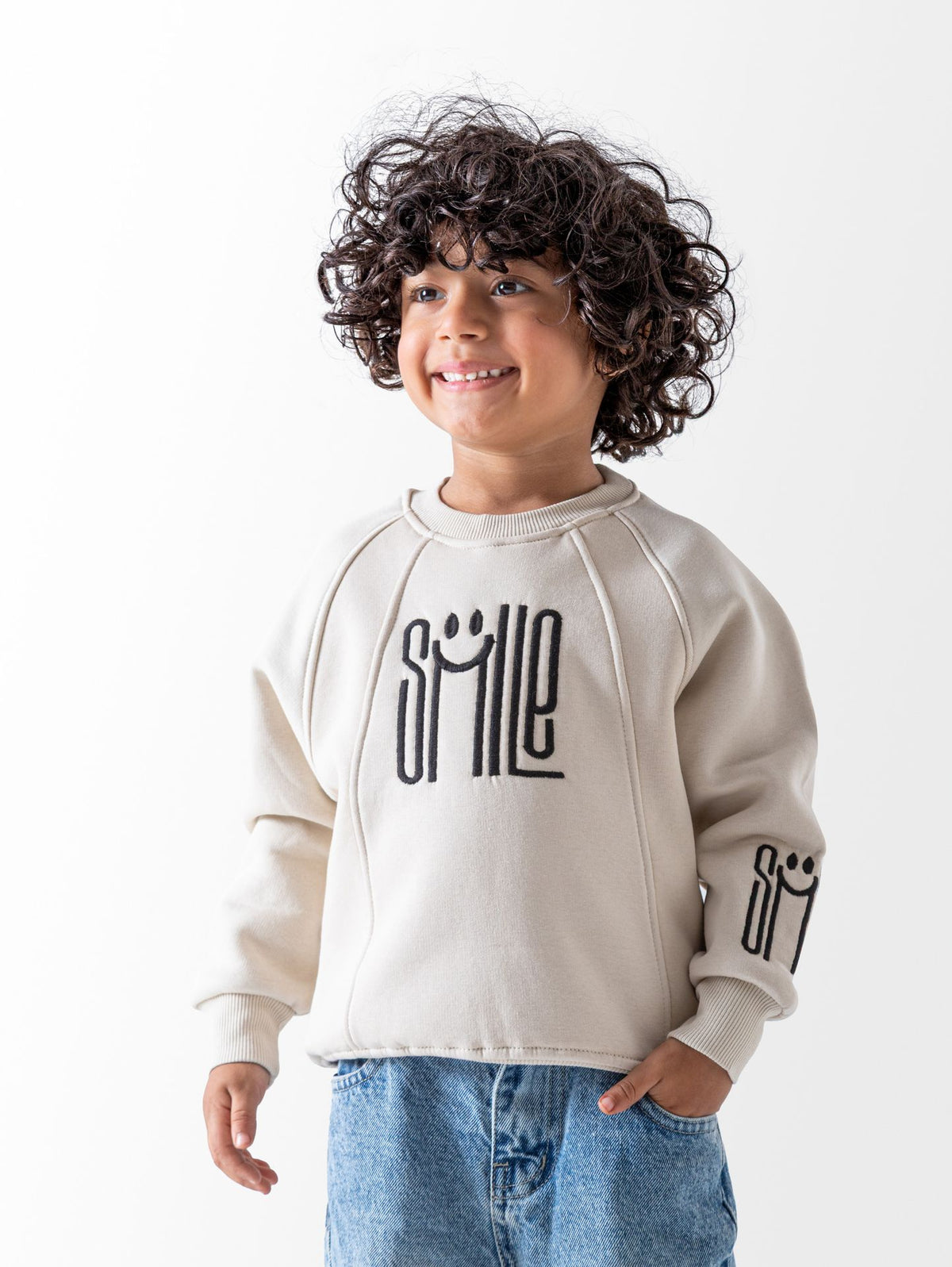 Ninos Kids storeBoys' Off-White Smile SweatshirtSweatshirtsNINOS