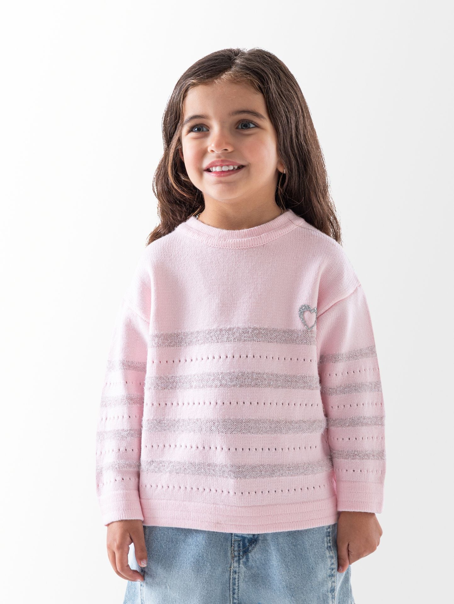 Ninos Kids storeHearts Striped PulloverKnitwearCHINA