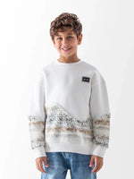 Ninos Kids storeBoys' White Wave Jacquard SweatshirtSweatshirtsNINOS