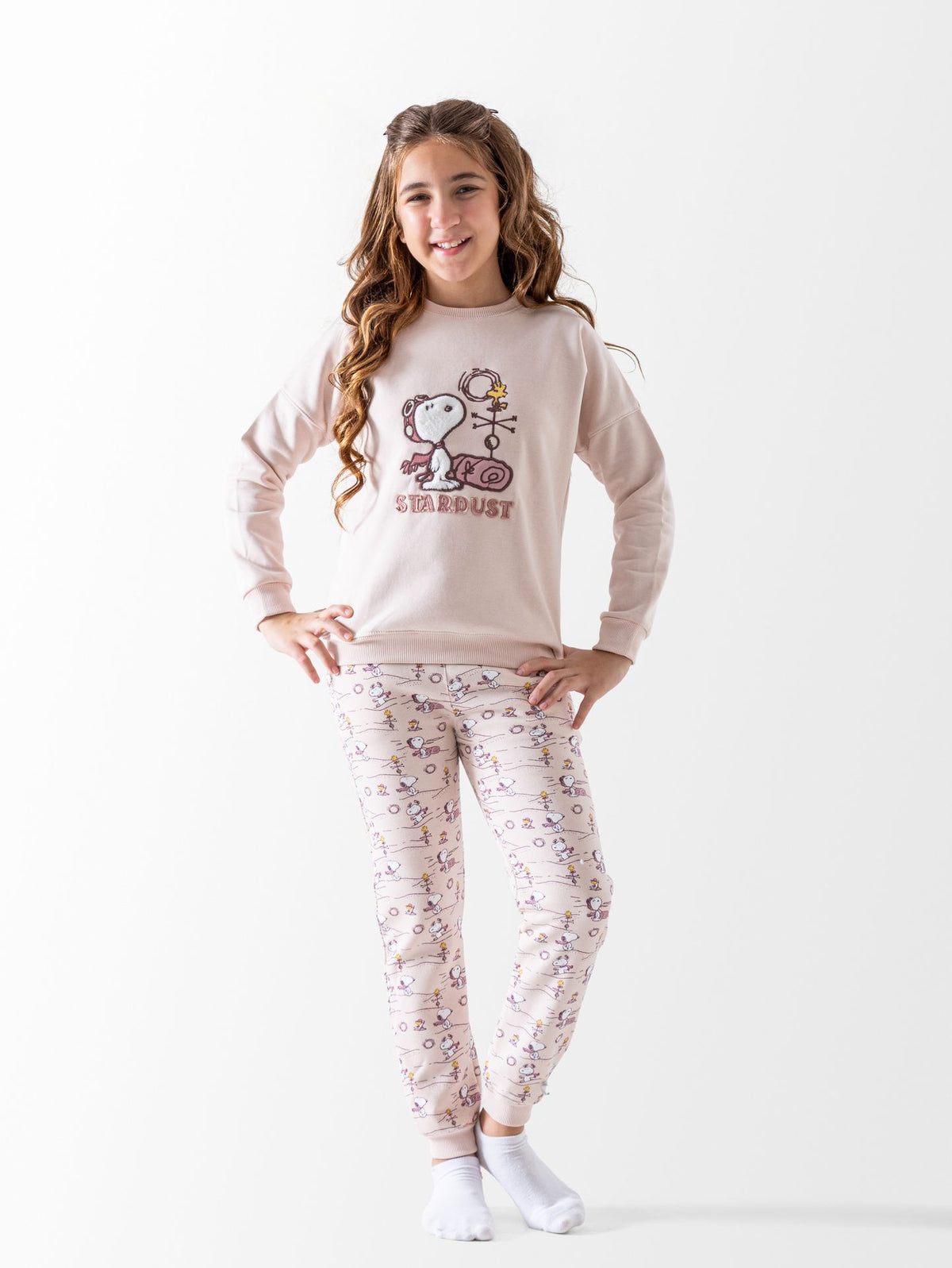 Ninos Kids storeGirls' Rose Snoopy 2-Piece Pyjama SetWinter PyjamaMimo