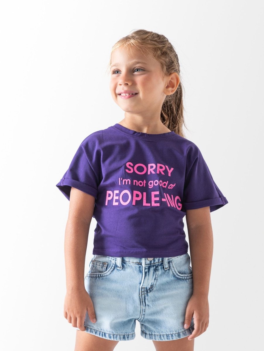 Ninos Kids storeGirls' Purple Sorry T-ShirtT-ShirtsNINOS