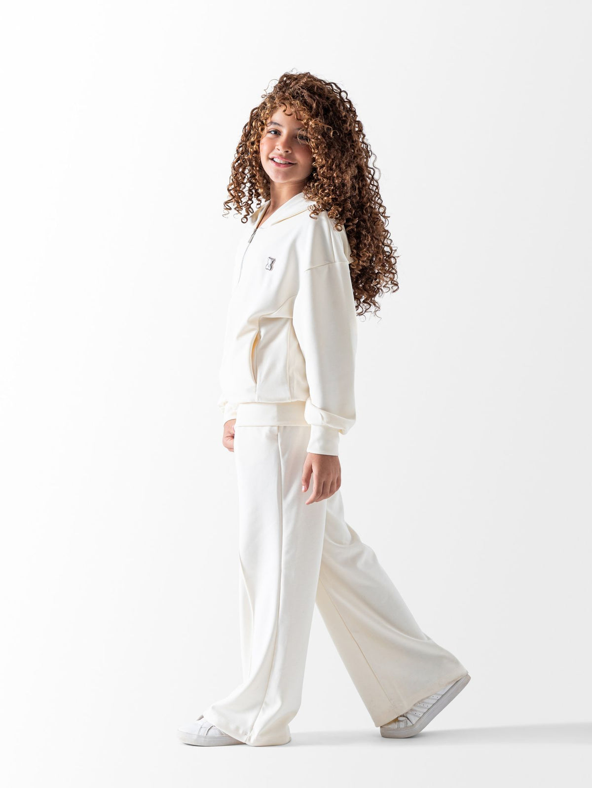Girls' Off-White Zip-Up & Occasion Set