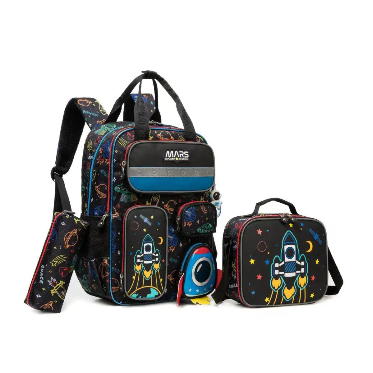 Ninos Kids storeMars 3PCS BackpackBag set طقم شنط مدرسةJasmin