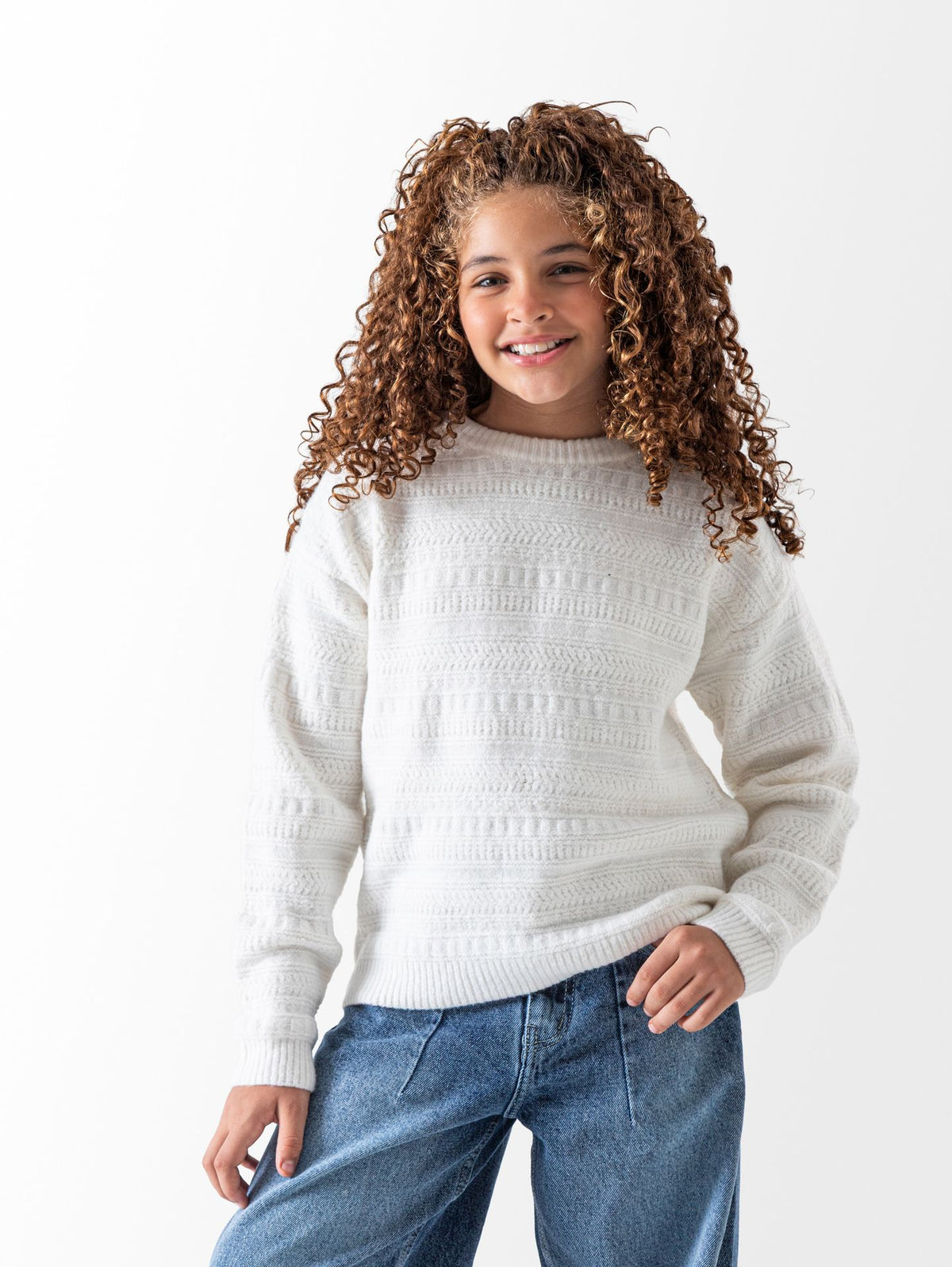 Ninos Kids storeGirls' Off-White Pattern PulloverPulloversNINOS