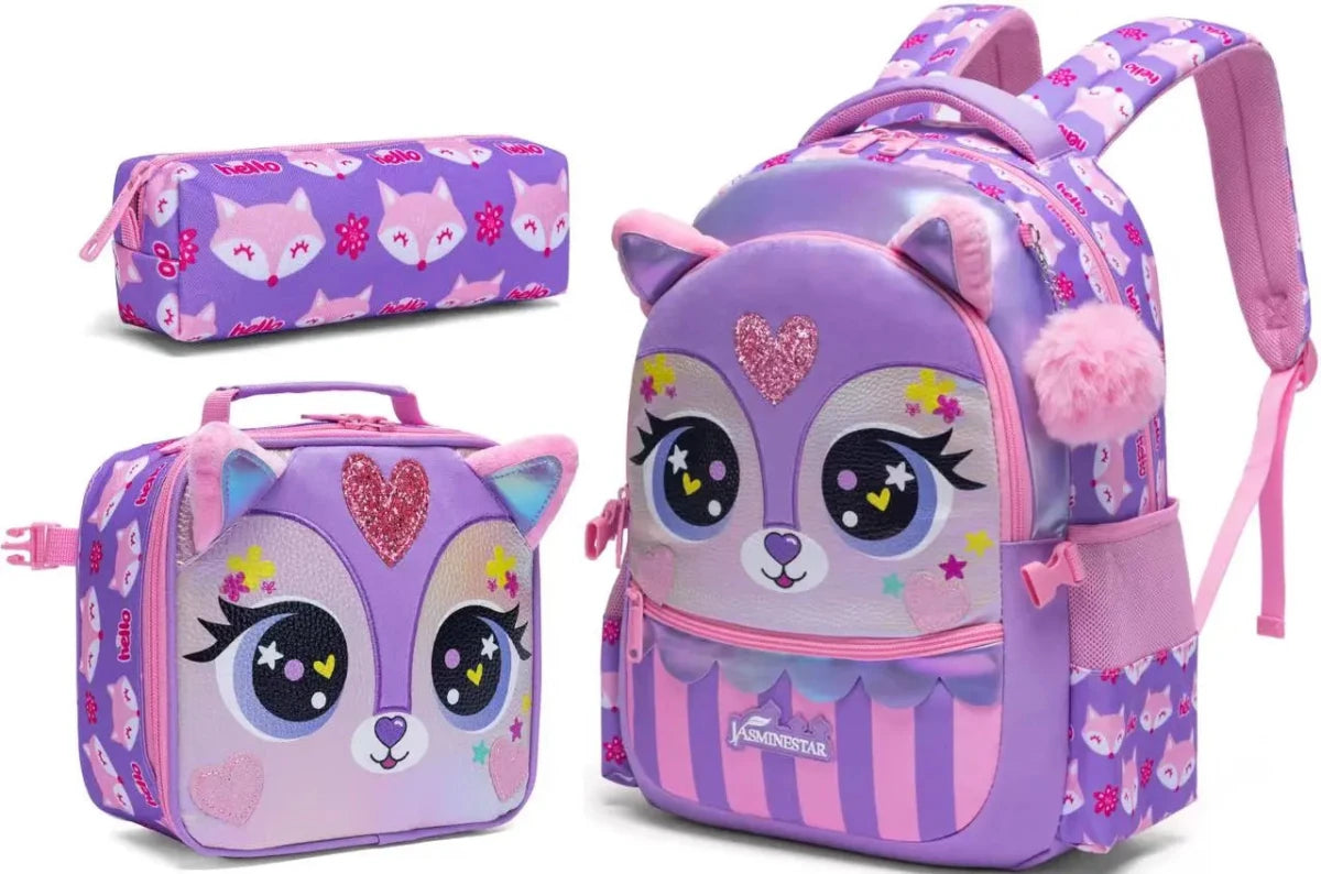 Ninos Kids storeFox 3PCS BackpackBag set طقم شنط مدرسةJasmin