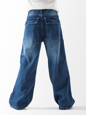 Wide Leg Jeans Trousers