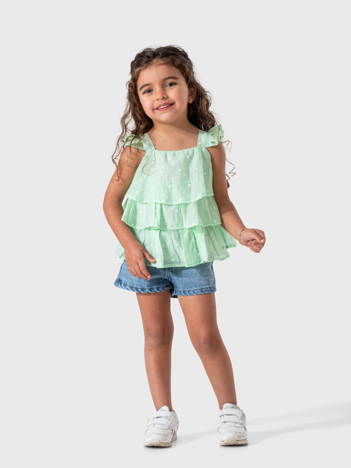 Dotted Ruffles Blouse