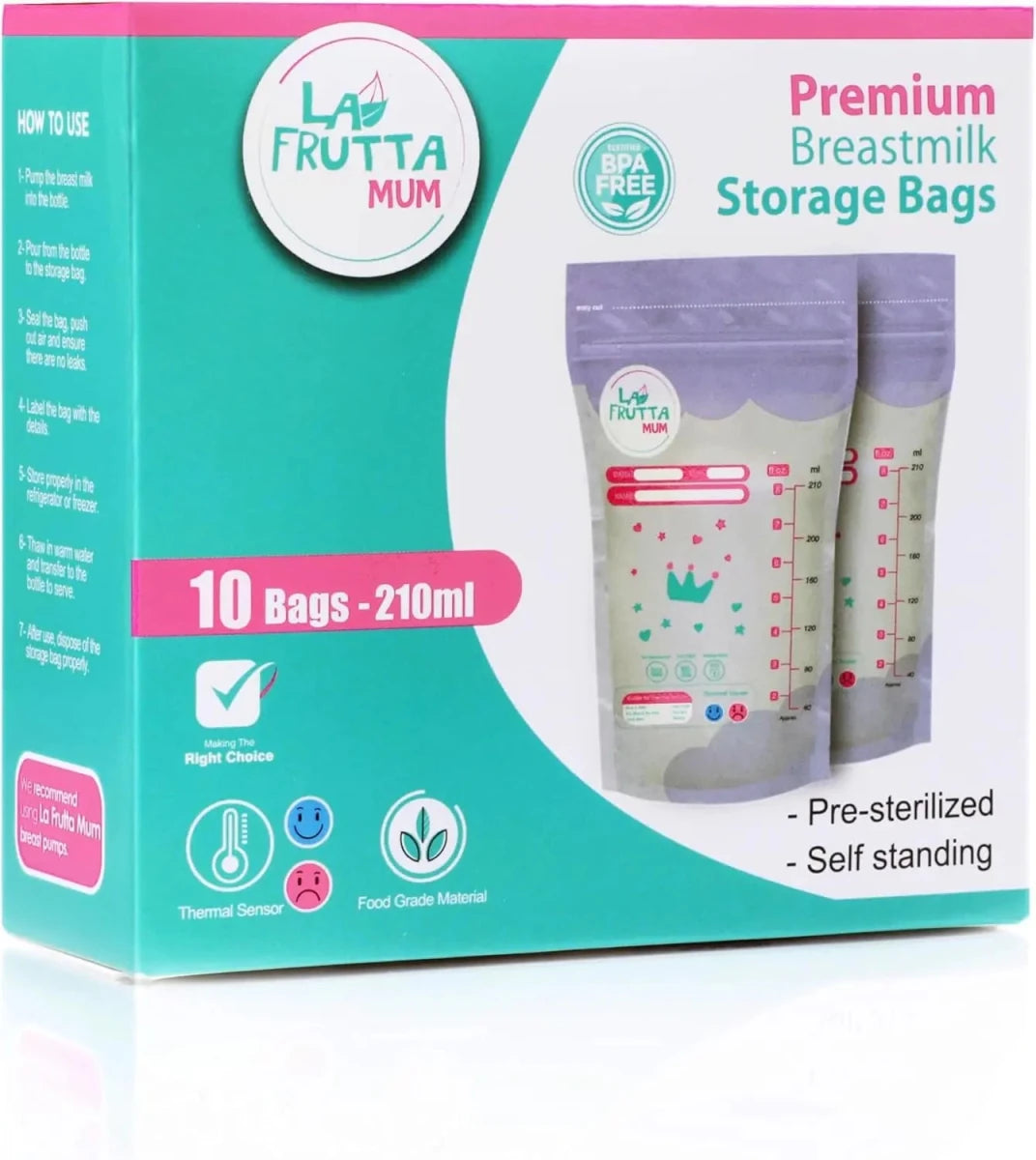 Ninos Kids storePremium Breast Milk Storage Bags 10pcs 210mlMilk StorageLaFrutta
