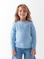 Ninos Kids storeGirls' Blue Cable Knit PulloverPulloversNINOS