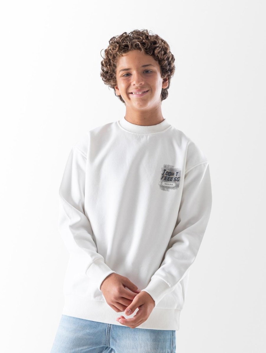 Ninos Kids storeBoys' White Fight SweatshirtSweatshirtsNINOS