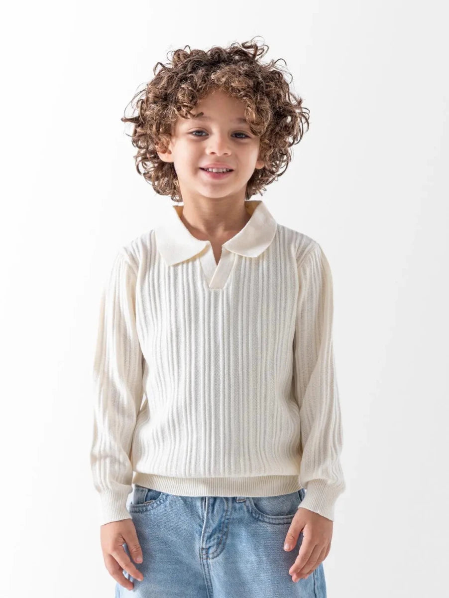 Ninos Kids storeBoys' White Knitted PulloverPulloversNINOS