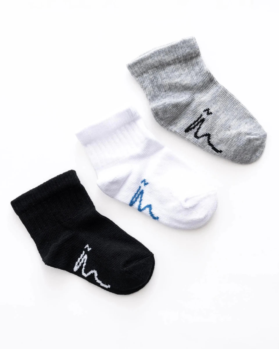 Ninos Kids storeBoys' WH-BL-GR Half 3-Piece SocksSocksNINOS