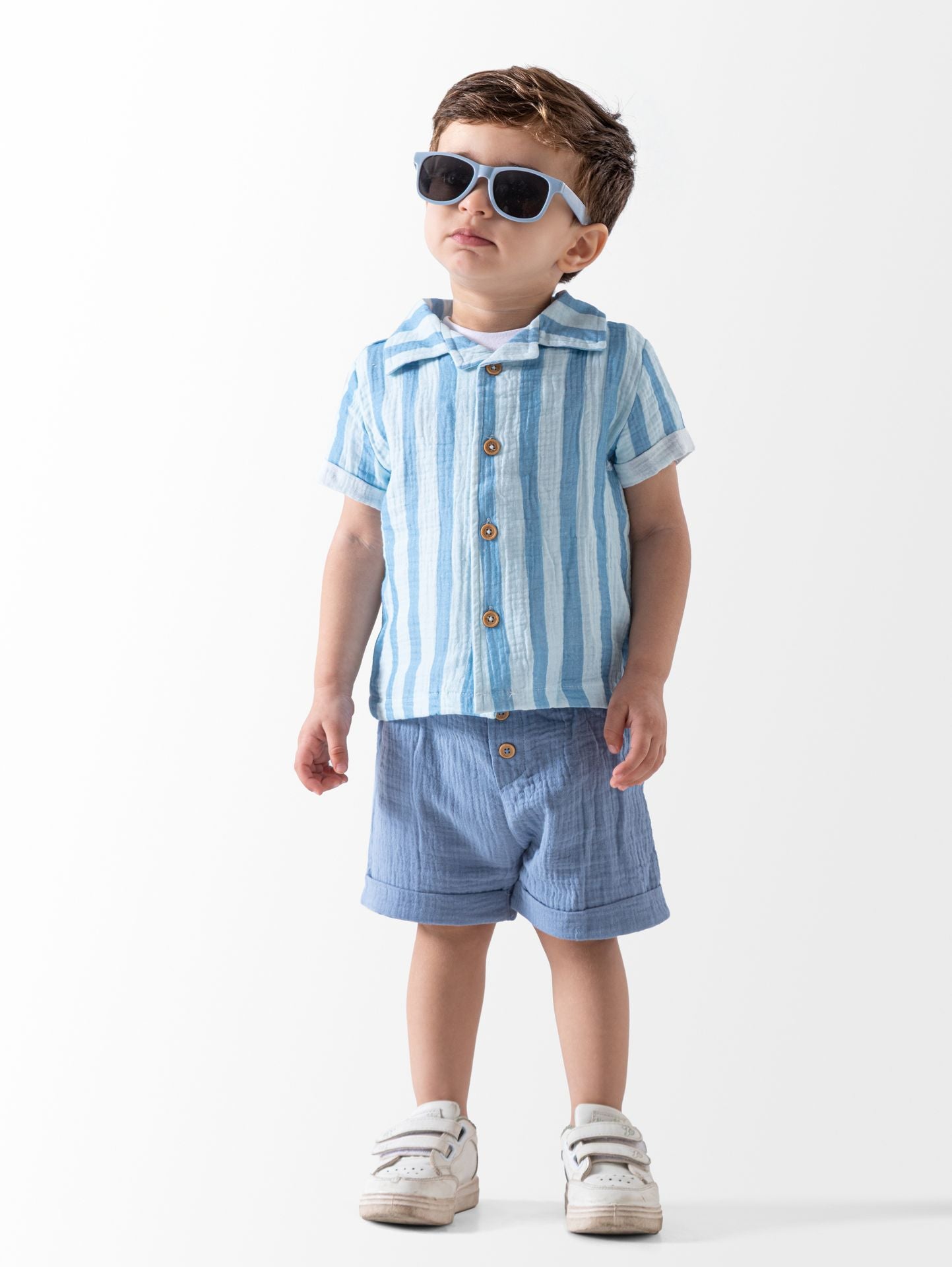 Ninos Kids storestriped 3PCS Short SetØ·Ù‚Ù… Ø®Ø±ÙˆØ¬Generic