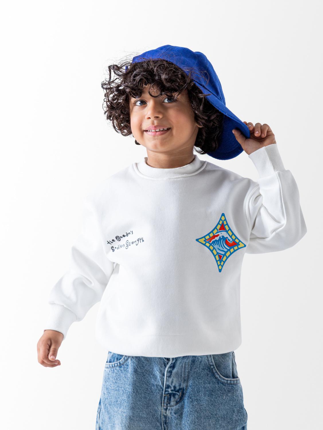 Ninos Kids storeBoys' White Ocean SweatshirtSweatshirtsNINOS