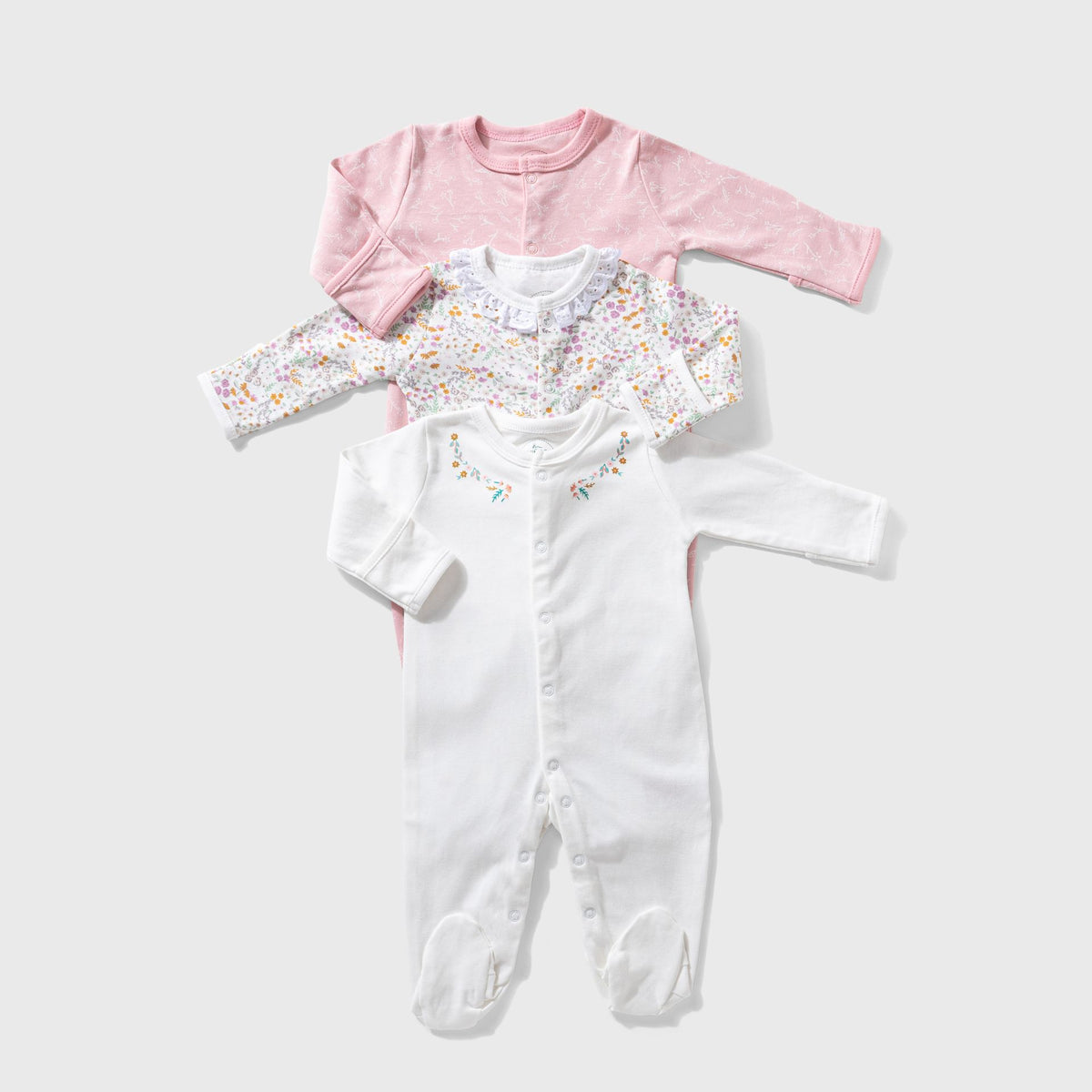 Ninos Kids storeFloral 3 - Pack BodysuitRompers & SleepsuitsNINOS