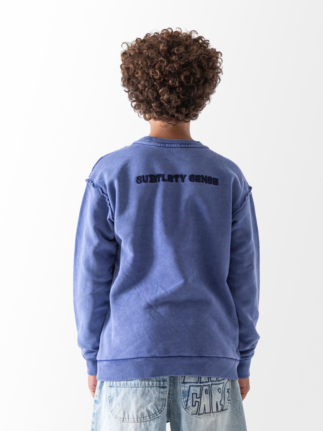 Ninos Kids storeBoys' Indigo Acid Wash Embroidered SweatshirtSweatshirtsNINOS