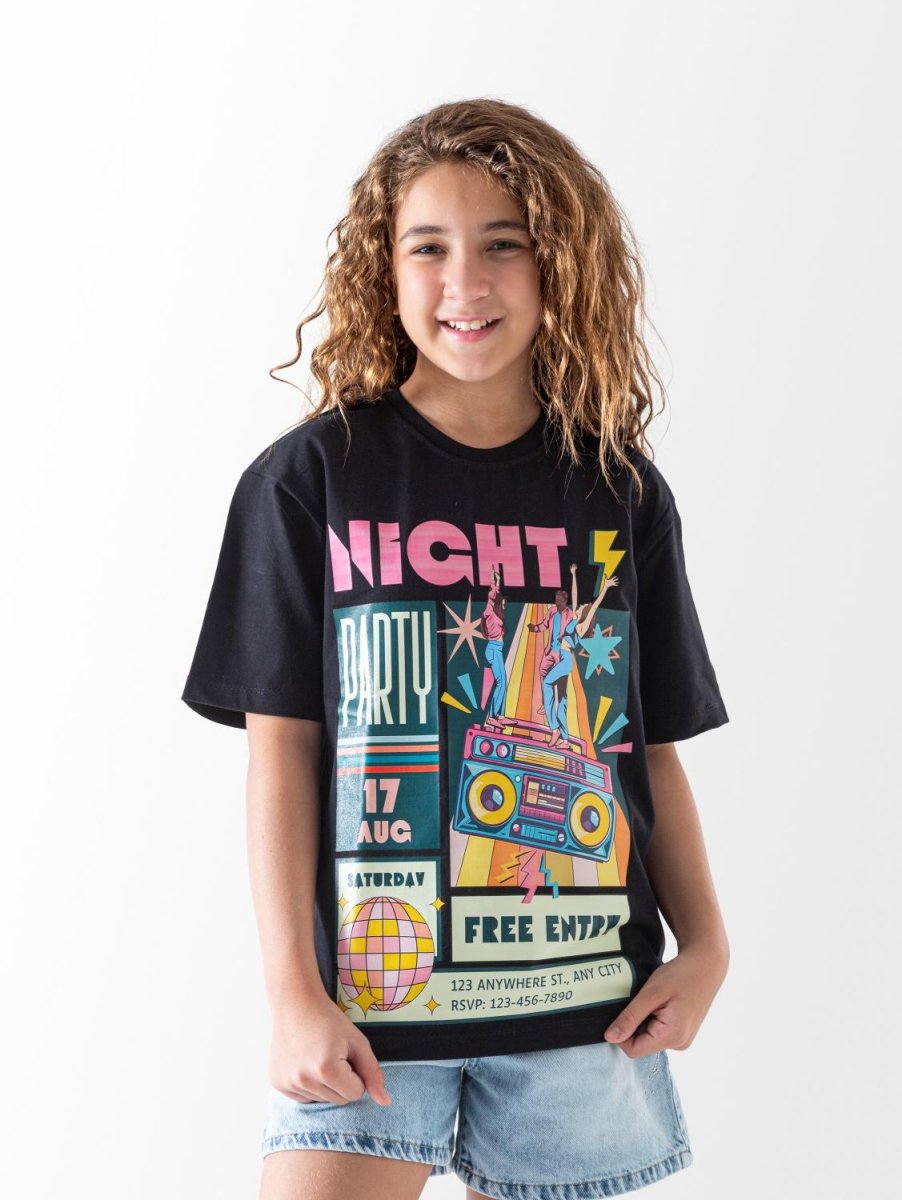 Ninos Kids storeGirls' Black Night T-ShirtT-ShirtsNINOS