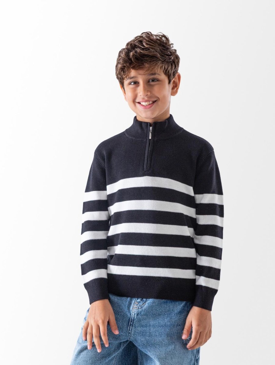 Ninos Kids storeBoys' Black Striped PulloverPulloversNINOS