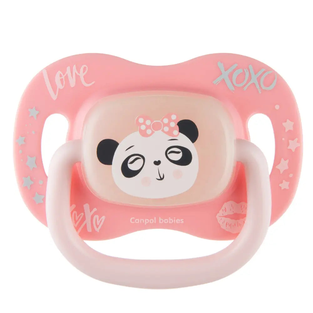 Canpol Silicone round pacifier 0-6m 1pc Panda