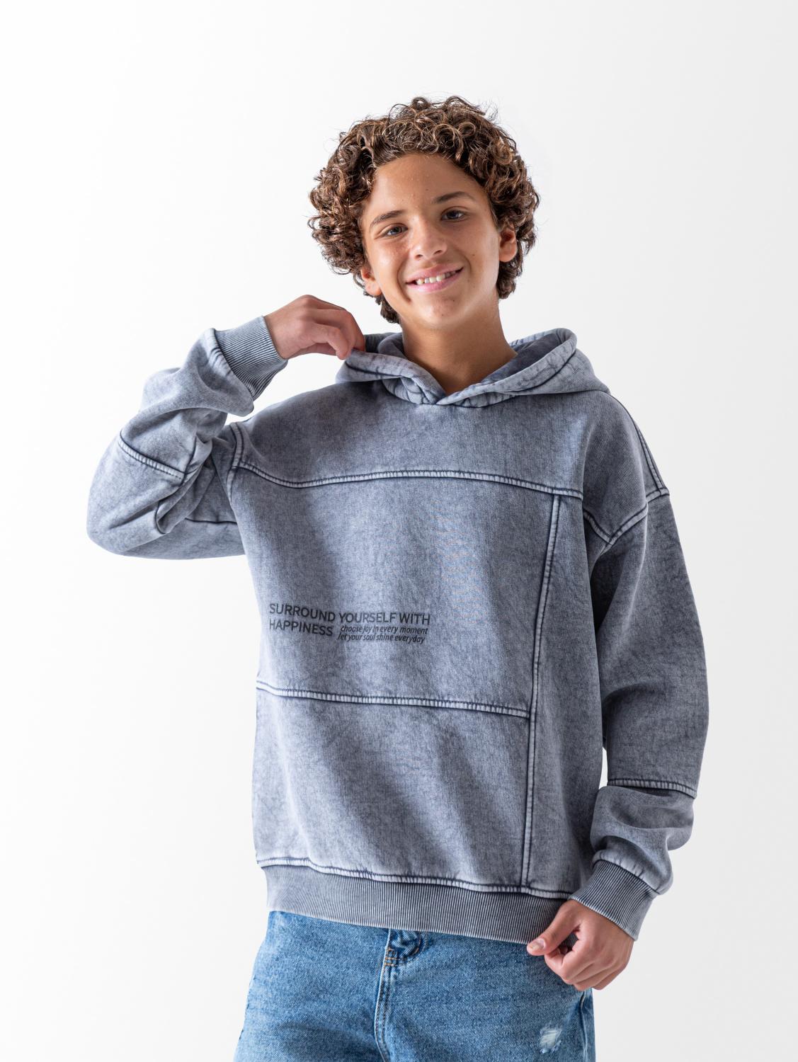 Ninos Kids storeBoys' Grey Happiness HoodieHoodiesSOLANG