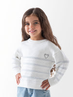 Ninos Kids storeHearts Striped PulloverKnitwearCHINA