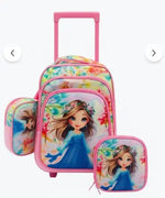Ninos Kids storeBeautiful 3PCS Trolley BackpackBag set طقم شنط مدرسةGlossy Star