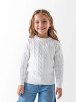 Ninos Kids storeGirls' White Cable Knit PulloverPulloversNINOS