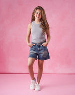 Ninos Kids storeGirls' Light Grey Ribbed Tank T-ShirtT-ShirtsNINOS