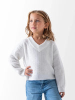 Ninos Kids storeGirls' White V Neck PulloverPulloversNINOS