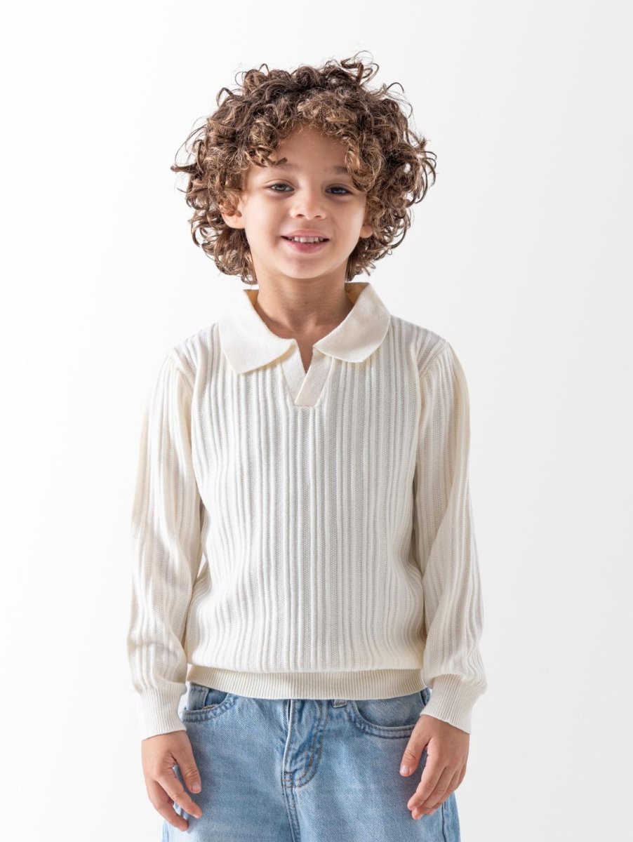 Ninos Kids storeBoys' White Knitted PulloverPulloversNINOS