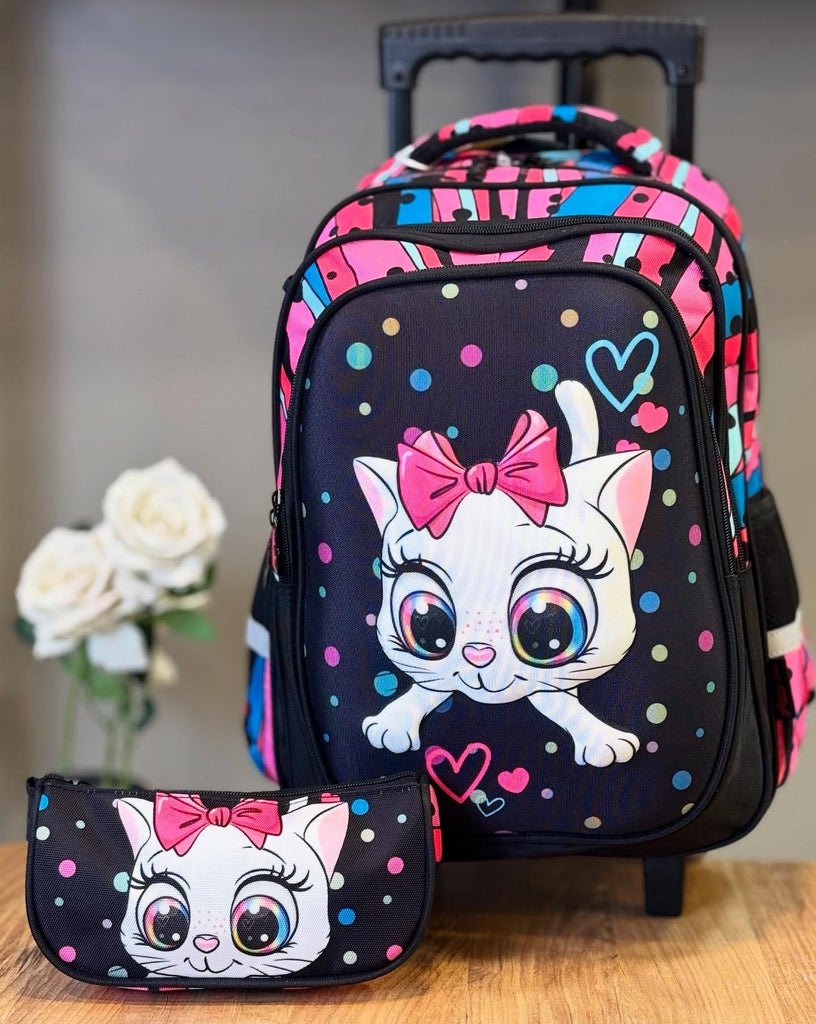 Ninos Kids storeKitty 3PCS Trolly BagBag set طقم شنط مدرسةJasmin