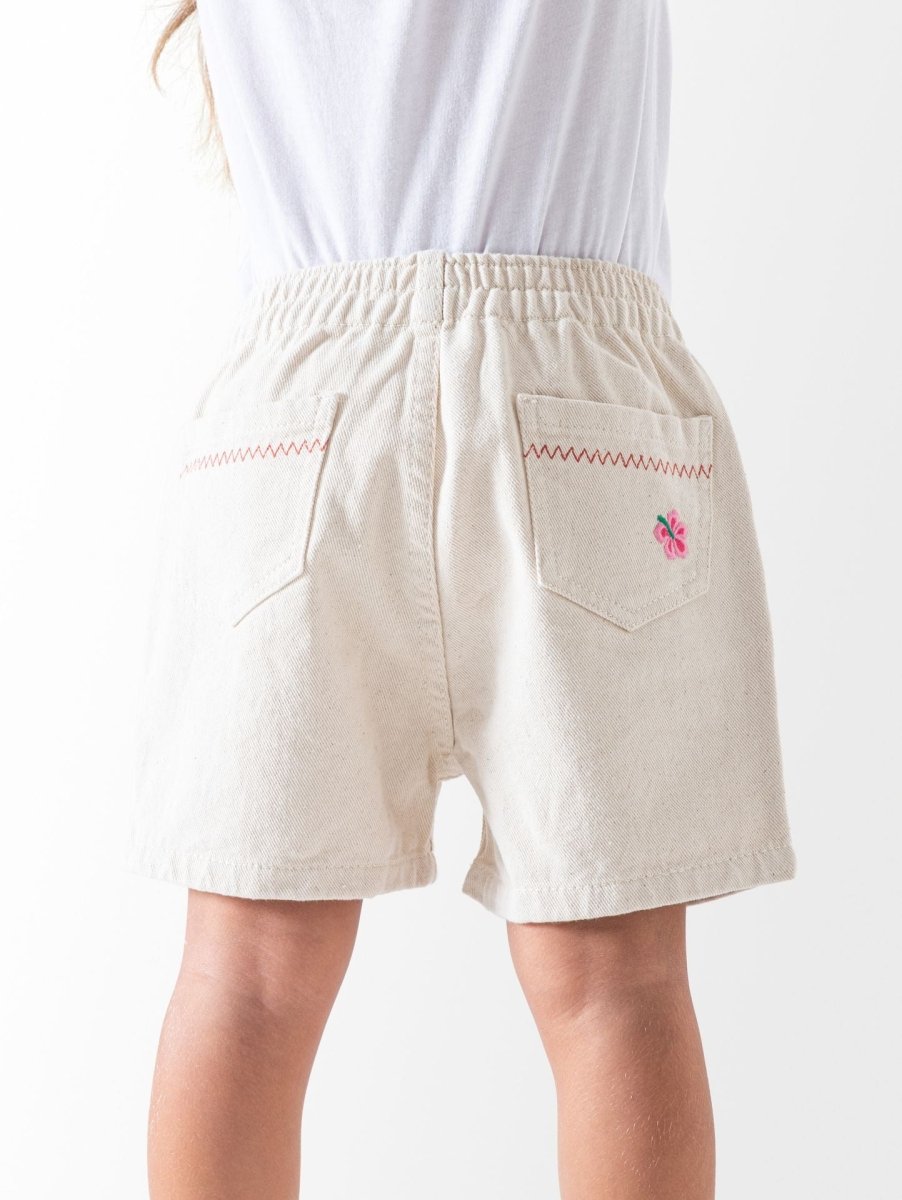 Ninos Kids storeGirls' Beige Stitch Gabardine ShortsShortsNINOS