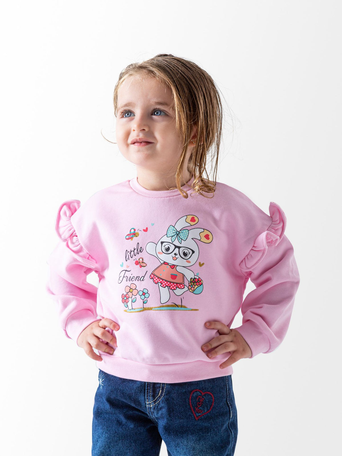 Baby Girls' Pink Rabbit Sweatshirt